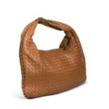 A Bottega Veneta tan leather intrecciato hobo bag,