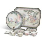 A group of nine Chinese Canton enamels, Qing Dynasty, early to mid 19th century,