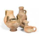 A group of five Greek, Roman and later pottery,