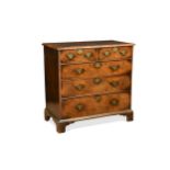 A walnut chest of drawers, 18th century,