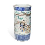 A large Japanese porcelain stick stand, Meiji period,