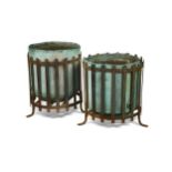 A pair of unusual copper planters, early 20th century,