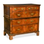A George I walnut chest of drawers,