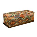 A kilim upholstered box ottoman, 19th century,