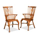 A collection of seven ash and elm Windsor chairs by Titchmarsh & Goodwin, 20th century,