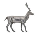 A silver model of a stag,