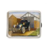 An Edward VII silver and enamel cigarette case,