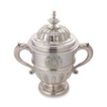 A George II silver pedestal cup and cover, possibly James Wilkes,