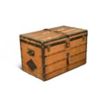 A Louis Vuitton fabric canvas low 90 steamer trunk, circa 1900-1905,