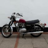 1973 Triumph T140V Bonneville 744cc, US export specification, candy red and black, registration