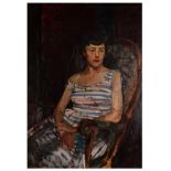 § Ruskin Spear C.B.E. R.A. (British, 1911-1990) Girl in a Striped Dress