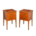 A pair of William Maclean Sheraton-style bedside tables Late 20th century