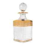 A Saint-Louis gilded thistle pattern decanter and stopper