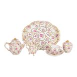 An assembled Sevres déjeuner cabaret set on tray 18th Century and later