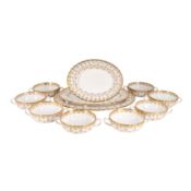 A Spode 'Fleur-De-Lys' pattern part dinner tea and coffee service,