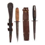 Two WWII / early post-war Fairbairn-Sykes-type fighting knives,