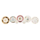 A Sevres style porcelain plate, together with other items of 18th & 19th Century porcelain