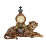A Jay Strongwater 'Suleyman' tiger mantel clock,