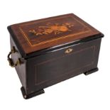 A Late 19th century Swiss rosewood and marquetry music box,