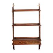 An Chippendale style mahogany wall hanging shelf, early 20th century,