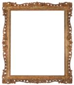 English 18th Century style painted carved and pierced frame with stiff leaf sight edge, pierced foli