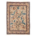 An unusual part silk north-east Persian rug