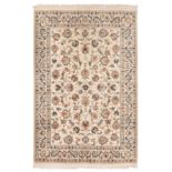 A very fine part silk Kashan rug, central Persia