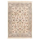 A very similar part silk Kashan rug, central Persia