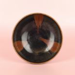 A fine Chinese Henan russet-splashed black-glazed bowl, Song dynasty 宋 河南窰黑釉褐斑盞