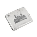 Omara circa 1930 signed Hantoush An early 20th century Iraqi silver and niello cigarette case
