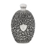 Cutch, Bhuj circa 1890 by Mawji Raghavji A late 19th century Anglo – Indian silver spirit hip flask