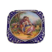 Possibly Vienna, circa 1925 An early 20th century Austrian 935 standard silver and enamel compact