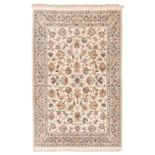 A fine part silk Kashan rug, central Persia