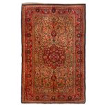 A very fine kurk Kashan rug, central Persia