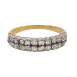 A two-row diamond eternity ring White and yellow metal