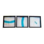 Leucos, Murano, Italy Collection of nine framed glass panels