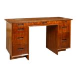 Frank Lloyd Wright (American 1867-1959) for Heritage Henredon, USA Taliesin double pedestal desk