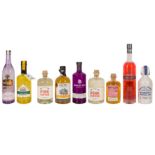 Gins of Many Colours and Flavours - 9 bottles Gin, Spirits
