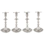 London 1824 by Paul Storr (1771 - 1844, reg. 12th Jan 1793) A set of four George IV sterling silver