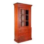 A North American Federal style painted pine bookcase cabinet, probably New England mid 19th century