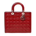Christian Dior Red Large Lady Dior Bag