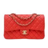Chanel Poppy Red Medium Classic Double Flap Bag