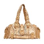 λ Chloe Beige Python Silverado Shoulder Bag