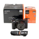Sony 7C Full Frame Mirrorless Digital Camera. With Carl Zeiss 35mm lens.