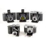 Group of Zeiss Ikon 35mm & 120 Folding Cameras. To include metered models.