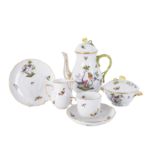 A Herend ‘Rothschild Bird’ pattern porcelain part coffee service Hungarian, 20th Century