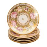 A set if six Regency period Coalport side plates in the Marquess of Anglesey pattern. Circa 1820