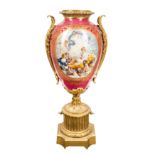 A large gilt bronze mounted Sèvres-style porcelain vase 20th century