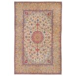 An extremely fine part silk Isfahan rug, central Persia