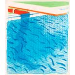 § David Hockney O.M. C.H. R.A. (British, 1937-2026) Pool Made with Paper and Blue Ink for Book [MCA